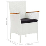 vidaXL 9-delige Tuinset poly rattan wit