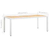vidaXL 9-delige Tuinset poly rattan wit