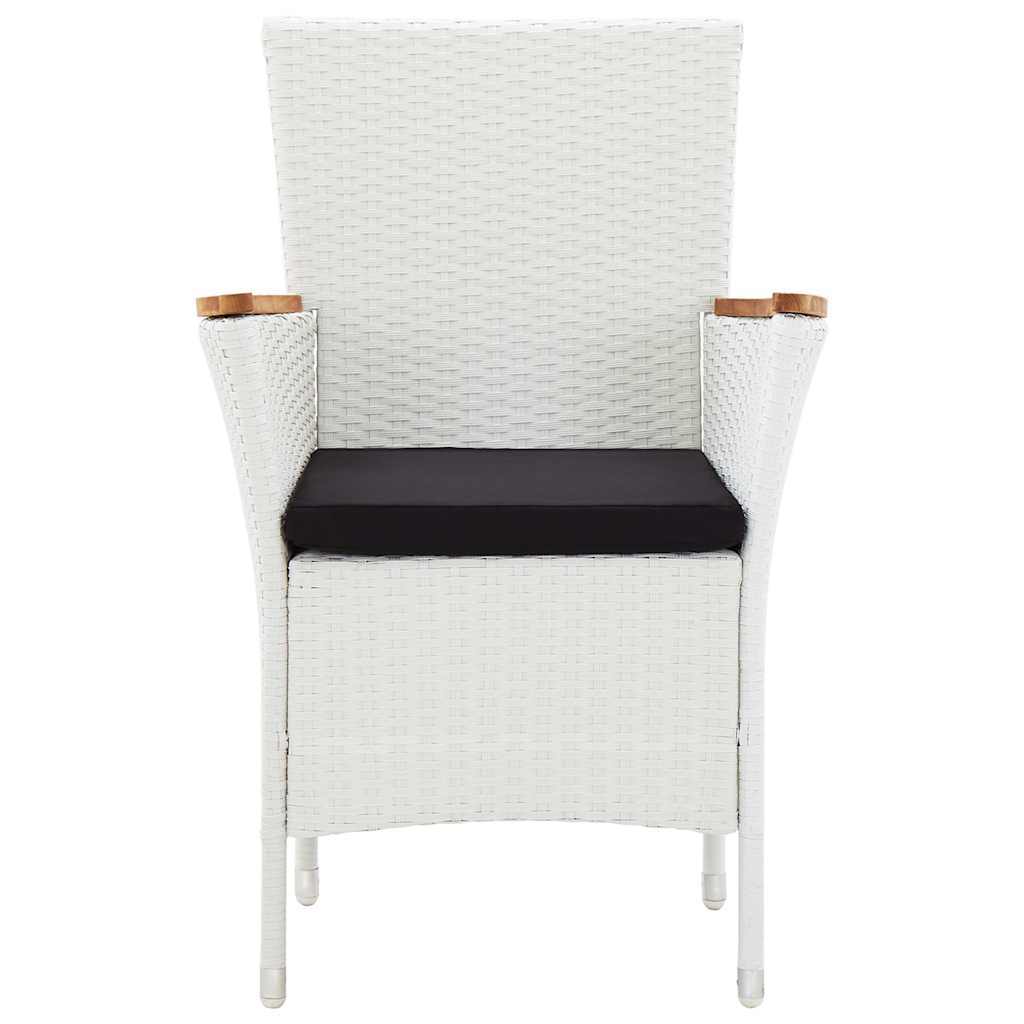 vidaXL 9-delige Tuinset poly rattan wit