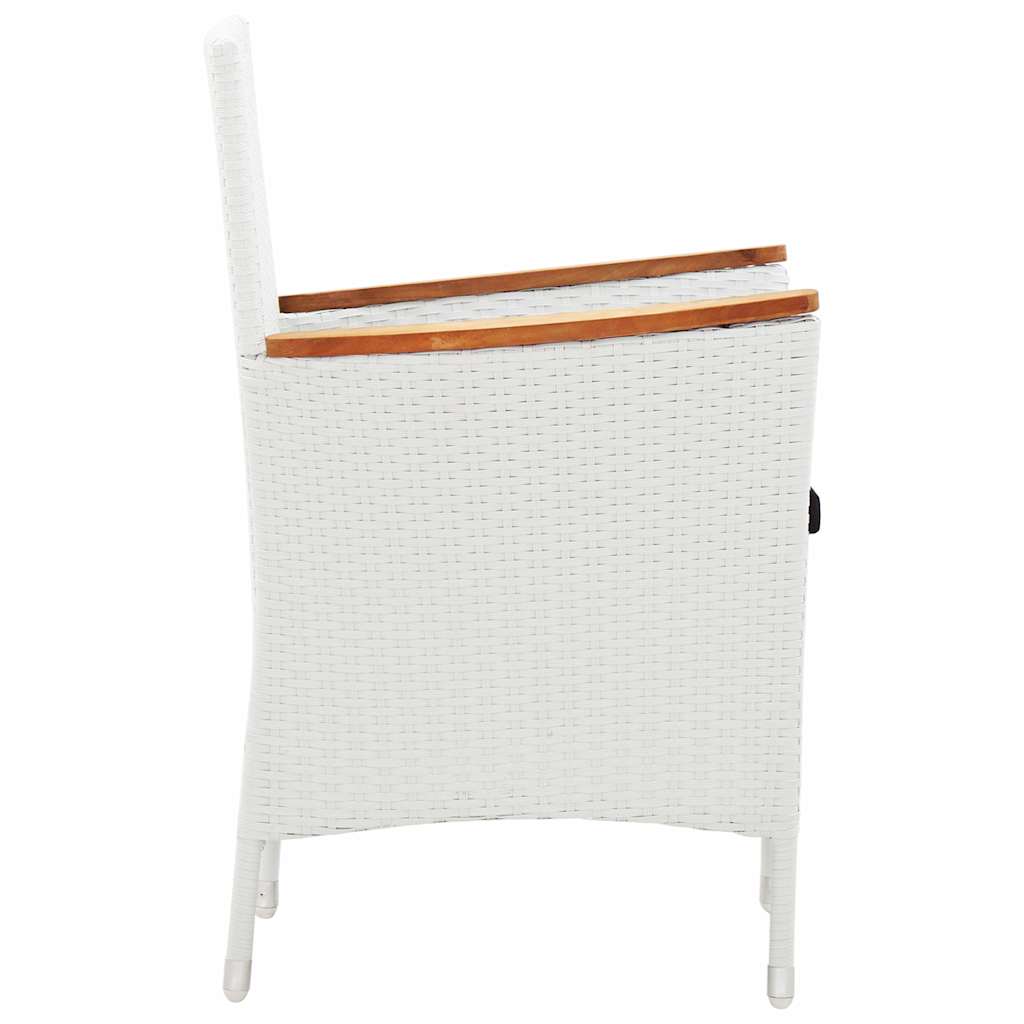 vidaXL 9-delige Tuinset poly rattan wit