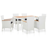 vidaXL 9-delige Tuinset poly rattan wit