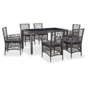 vidaXL 9-piece Garden Dining Set Poly Rattan Black