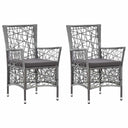 vidaXL Tuinstoelen 2 st met kussens poly rattan grijs