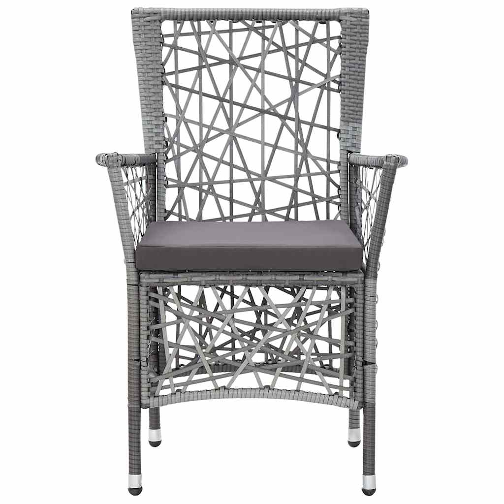 vidaXL Tuinstoelen 2 st met kussens poly rattan grijs