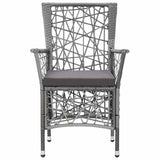 vidaXL Tuinstoelen 2 st met kussens poly rattan grijs