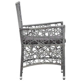 vidaXL Tuinstoelen 2 st met kussens poly rattan grijs