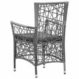 vidaXL Tuinstoelen 2 st met kussens poly rattan grijs