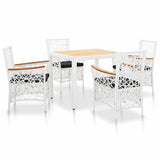 vidaXL 7-Piece Garden Dining Set Poly Rattan White