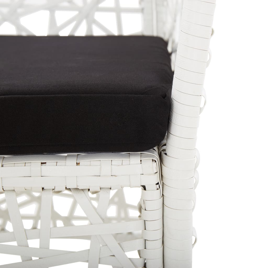 vidaXL 7-Piece Garden Dining Set Poly Rattan White