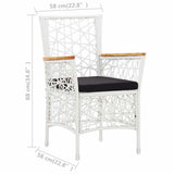 vidaXL 7-Piece Garden Dining Set Poly Rattan White