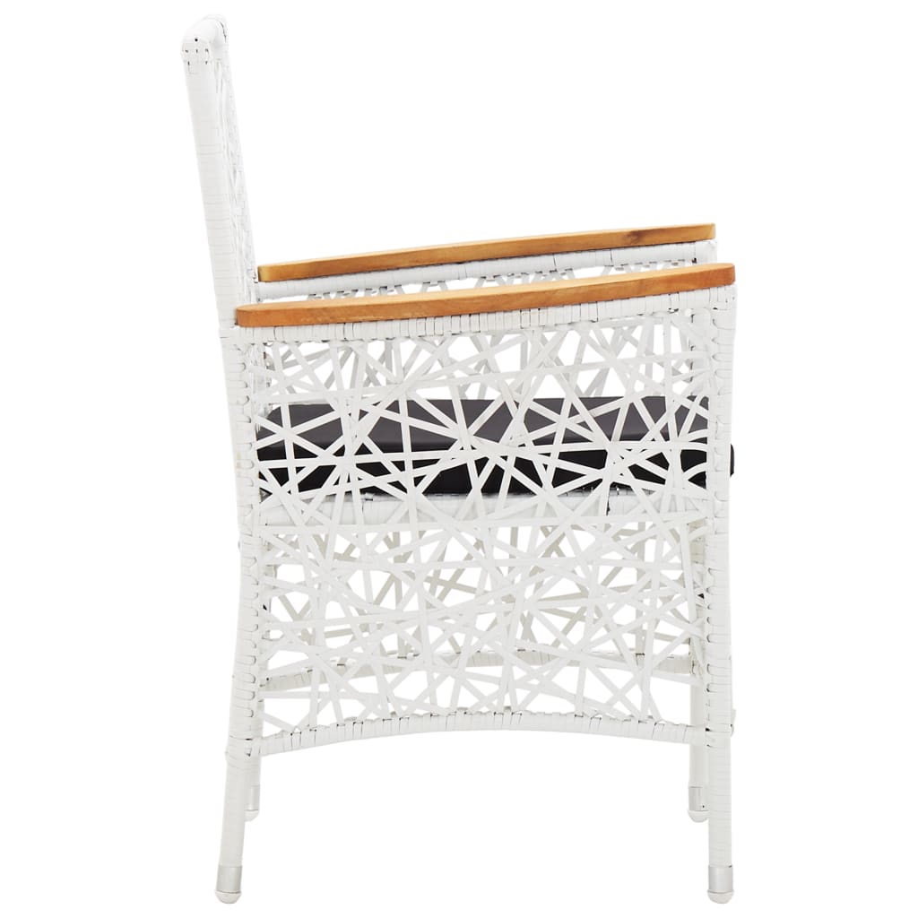 vidaXL 7-Piece Garden Dining Set Poly Rattan White