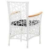vidaXL 7-Piece Garden Dining Set Poly Rattan White