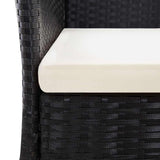 vidaXL 7-delige Tuinset poly rattan en acaciahout zwart