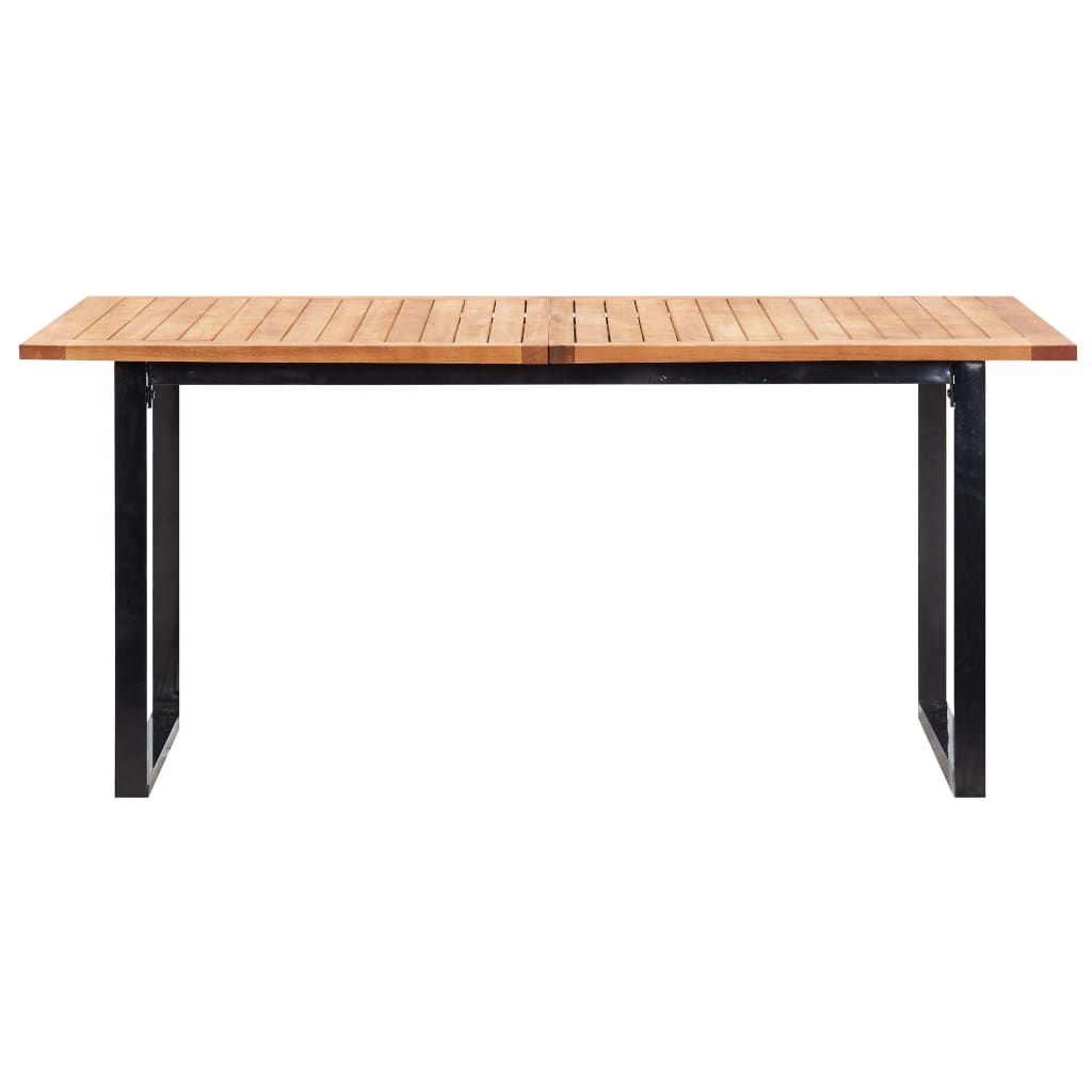 vidaXL 7-delige Tuinset poly rattan en acaciahout zwart