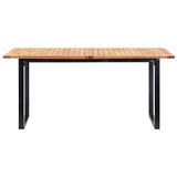 vidaXL 7-delige Tuinset poly rattan en acaciahout zwart