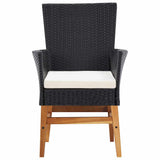 vidaXL 7-delige Tuinset poly rattan en acaciahout zwart