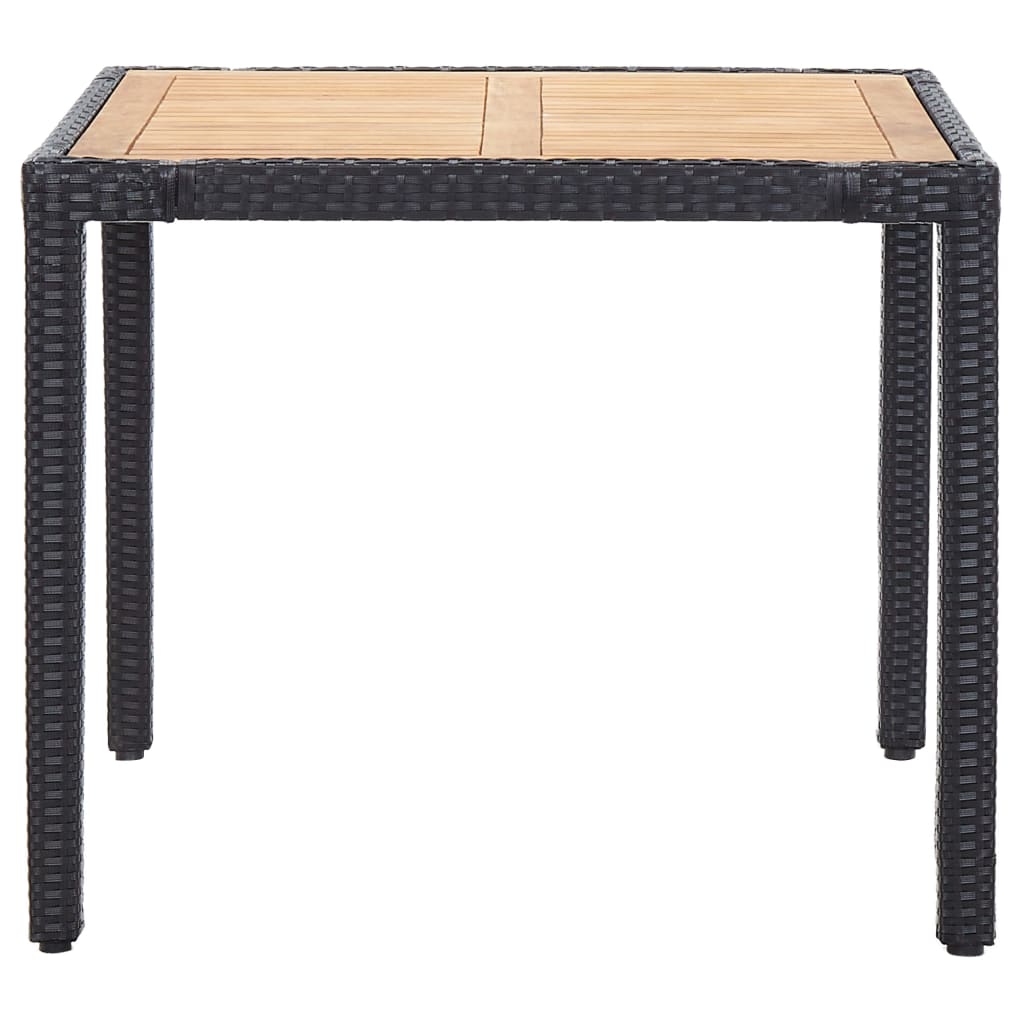 vidaXL 7-delige Tuinset met kussens poly rattan zwart