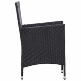 vidaXL 7-delige Tuinset met kussens poly rattan zwart