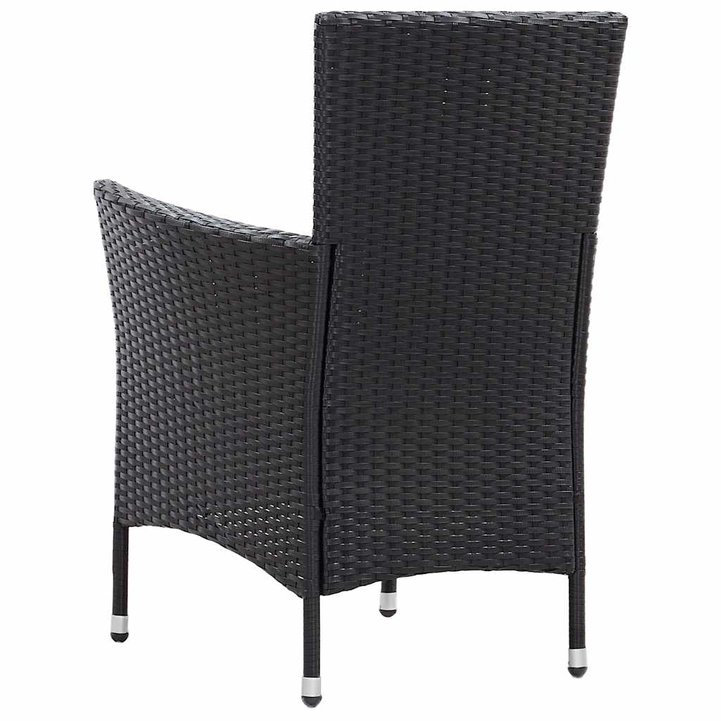 vidaXL 7-delige Tuinset met kussens poly rattan zwart