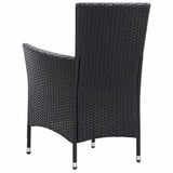 vidaXL 7-delige Tuinset met kussens poly rattan zwart