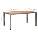 vidaXL 7-Piece Garden Dining Set with Cushions Poly Rattan Grey