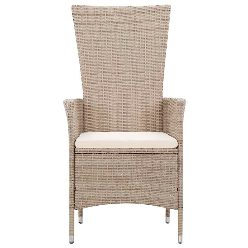 vidaXL 7-delige Tuinset met kussens poly rattan beige