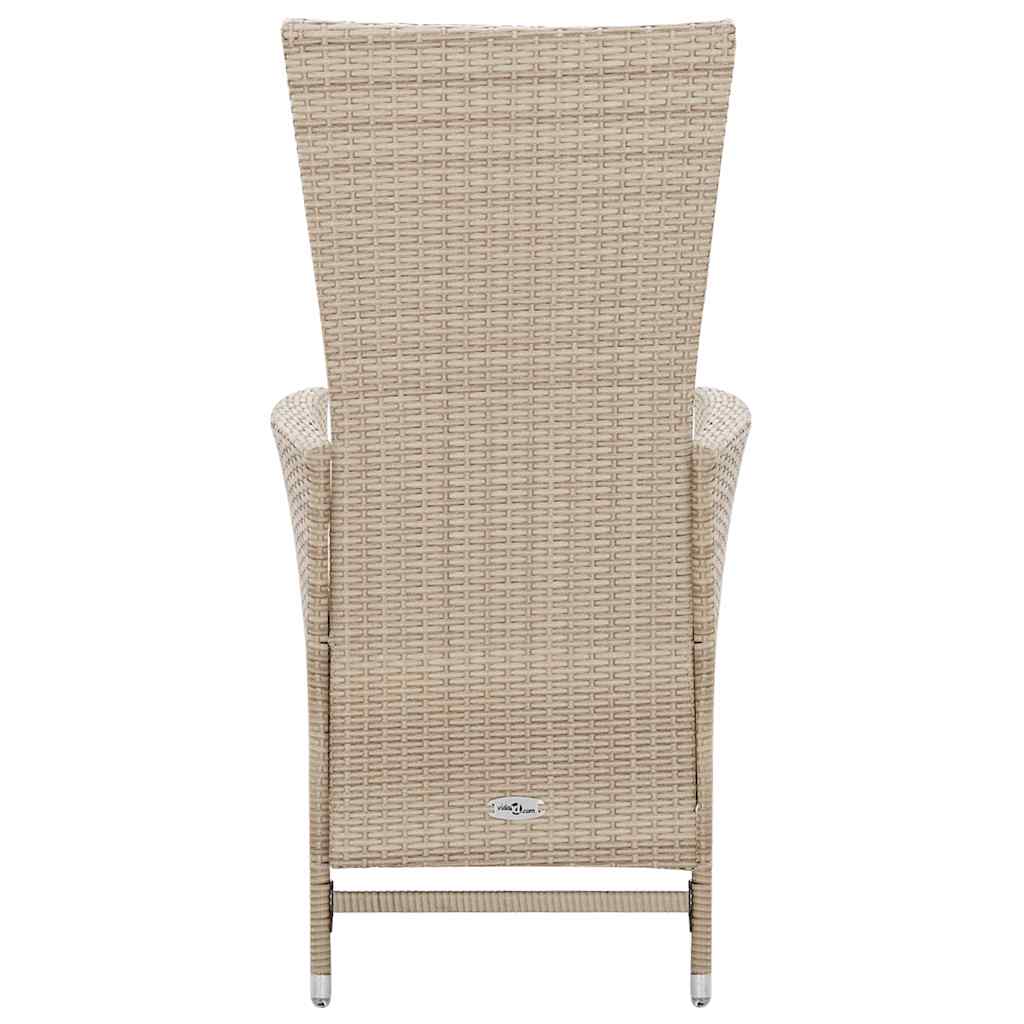vidaXL 7-delige Tuinset met kussens poly rattan beige