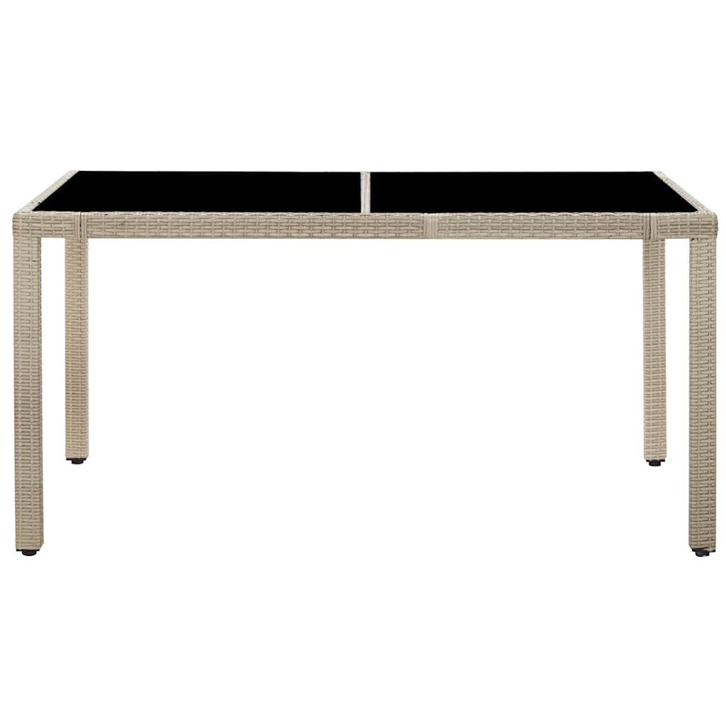 vidaXL 7-delige Tuinset met kussens poly rattan beige