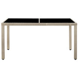 vidaXL 7-delige Tuinset met kussens poly rattan beige
