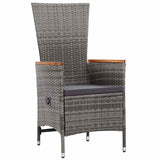 vidaXL 9-delige Tuinset met kussens poly rattan grijs