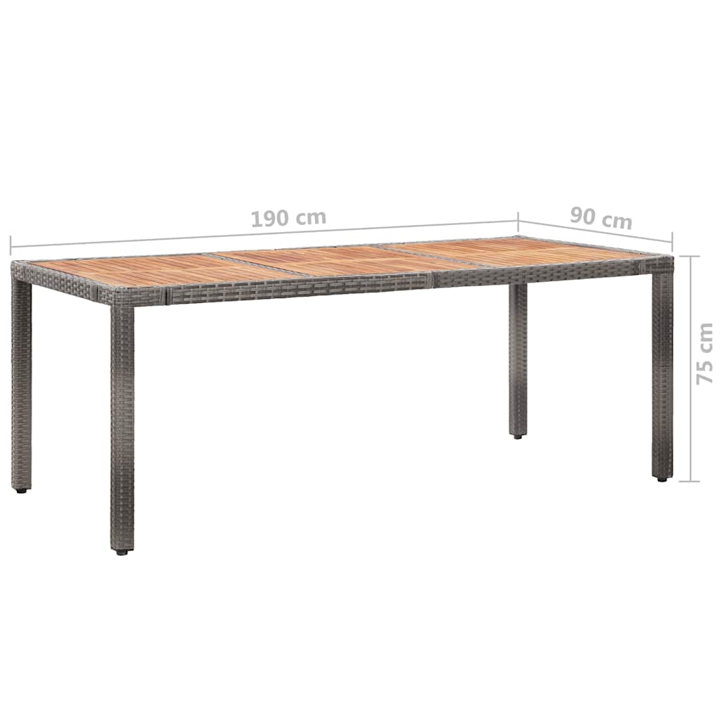 vidaXL 7-delige Tuinset met kussens poly rattan grijs