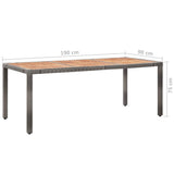 vidaXL 7-delige Tuinset met kussens poly rattan grijs