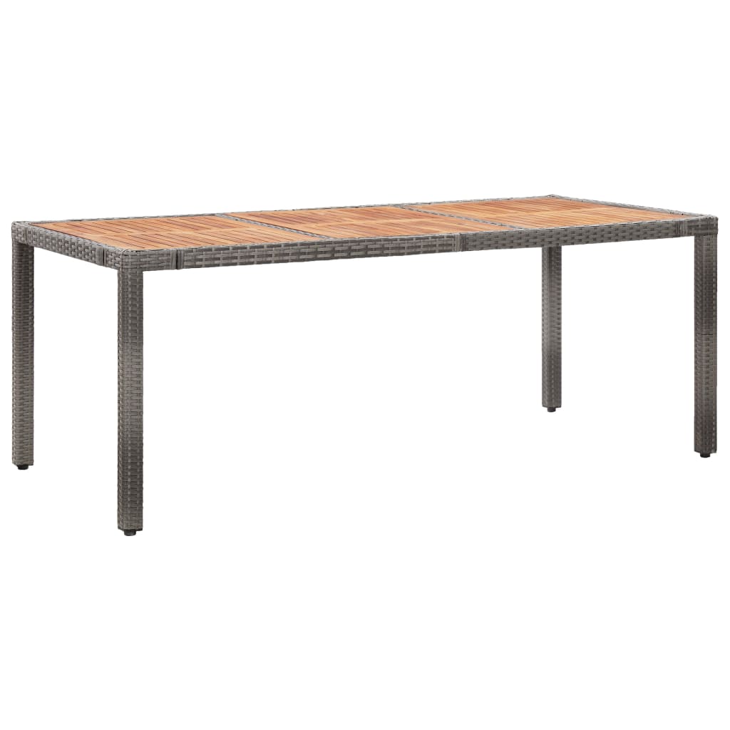 vidaXL 7-delige Tuinset met kussens poly rattan grijs