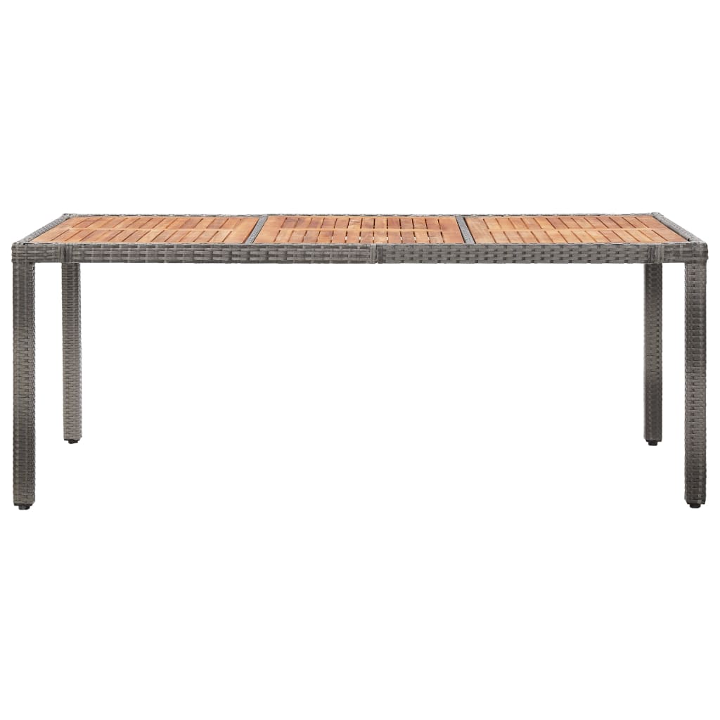 vidaXL 7-delige Tuinset met kussens poly rattan grijs