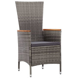 vidaXL 7-delige Tuinset met kussens poly rattan grijs