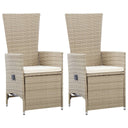 vidaXL Tuinstoelen 2 st verstelbaar met kussens poly rattan grijs