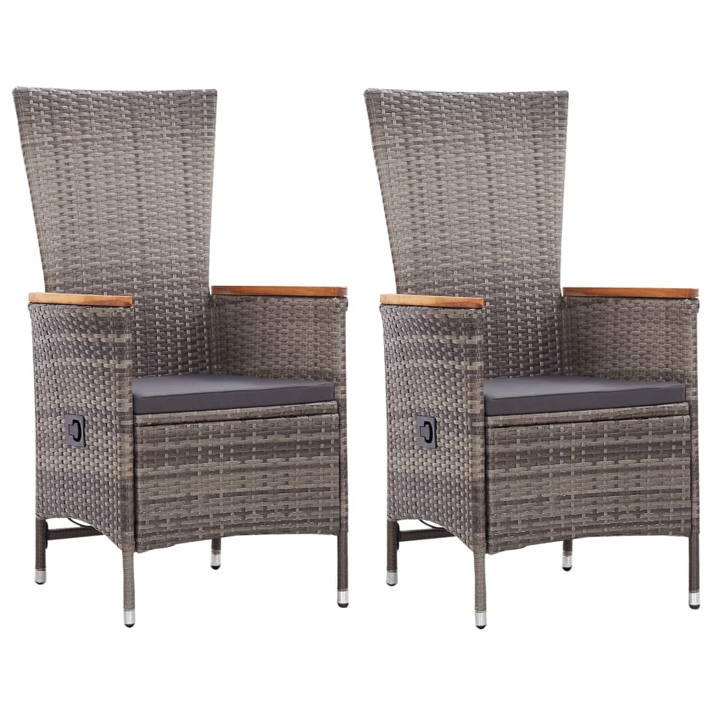vidaXL Tuinstoelen 2 st met kussens poly rattan beige