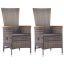 vidaXL Tuinstoelen 2 st met kussens poly rattan beige