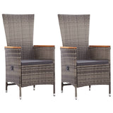 vidaXL Tuinstoelen 2 st met kussens poly rattan beige