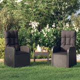 vidaXL Tuinstoelen 2 st met kussens poly rattan beige