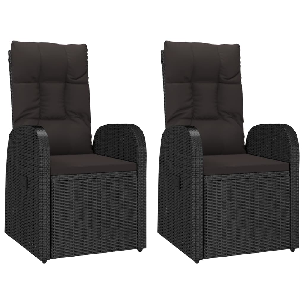 vidaXL Tuinstoelen 2 st met kussens poly rattan beige