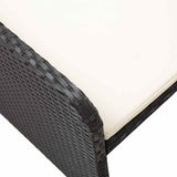 vidaXL 2-delige Loungeset met kussens poly rattan zwart