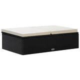 vidaXL 2-delige Loungeset met kussens poly rattan zwart