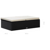 vidaXL 2-delige Loungeset met kussens poly rattan zwart