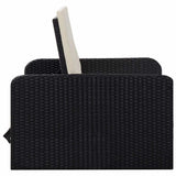 vidaXL 2-delige Loungeset met kussens poly rattan zwart