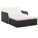 vidaXL 2-delige Loungeset met kussens poly rattan zwart