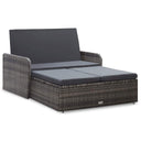 vidaXL 2-delige Loungeset met kussens poly rattan zwart