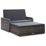 vidaXL 2-delige Loungeset met kussens poly rattan zwart