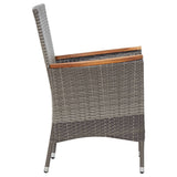 vidaXL 3-Piece Garden Lounge Set with Cushions Poly Rattan Grey