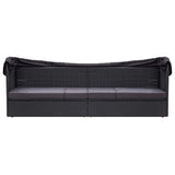 vidaXL Tuinbed met luifel 205x62 cm poly rattan grijs